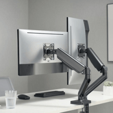 Brateck LDT46-C024E Cost Effective Mechanical Spring Dual Monitor Arm - Gavisco Office Furniture